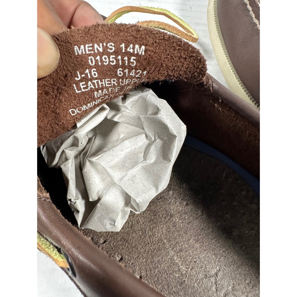 Sperry Top-Sider Mens 14M Brown Leather Authentic Original Boat Shoes 0195115 - Picture 4 of 16